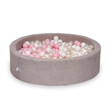 Piscine à balles ronde XL 110cm en corduroy à larges côtes Tobias - Rose poudré | Balles au choix