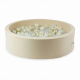Piscine à balles ronde XL 110cm en jersey - Beige | Balles au choix