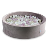 Piscine à balles ronde XL 110cm en velours épais - Lilas foncé | Balles au choix