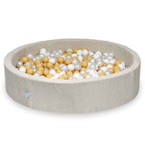Piscine à balles ronde XXL 130cm en corduroy à larges côtes Tobias - Beige | Balles au choix