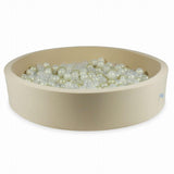 Piscine à balles ronde XXL 130cm en jersey - Beige | Balles au choix