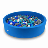 Piscine à balles ronde XXL 130cm en jersey - Bleu | Balles au choix