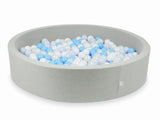 Piscine à balles ronde XXL 130cm en jersey - Gris clair | Balles au choix