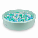 Piscine à balles ronde XXL 130cm en jersey - Menthe | Balles au choix