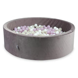 Piscine à balles ronde XXL 130cm en velours épais - Lilas foncé | Balles au choix