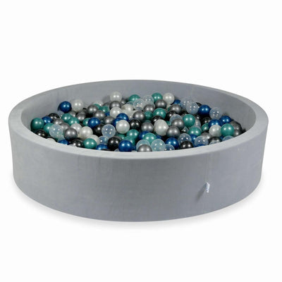 Piscine à balles ronde XXL 130cm en velours - Gris | Balles au choix