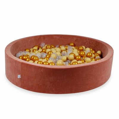 Piscine à balles ronde XXL 130cm en velours - Marsala | Balles au choix