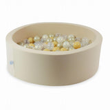 Piscine à balles ronde 90cm en jersey - Beige | Balles au choix