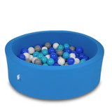 Piscine à balles ronde 90cm en jersey - Bleu | Balles au choix