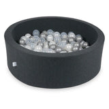Piscine à balles ronde 90cm en jersey - Graphite | Balles au choix