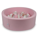 Piscine à balles ronde 90cm en jersey - Rose | Balles au choix