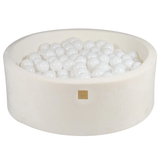 Piscine à balles ronde 90cm en velours Doudou - Blanc | Balles au choix