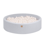 Piscine à balles ronde XL 120x30 cm en jersey, 300 balles - Gris souris | Balles au choix