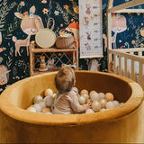 Piscine à balles ronde 90cm en velours épais - Or | Balles au choix