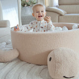 Piscina di palline Tartaruga 90x30cm in tessuto bouclé, 200 palline - Beige | Palline a scelta