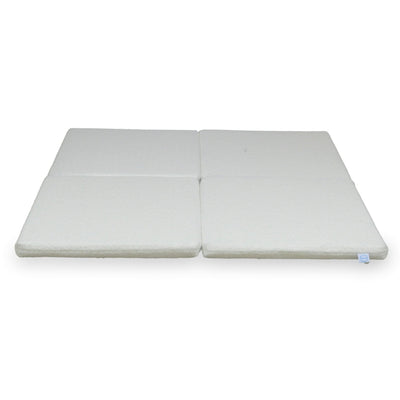 Tapis de jeu Carré en bouclette, 120cm - Blanc