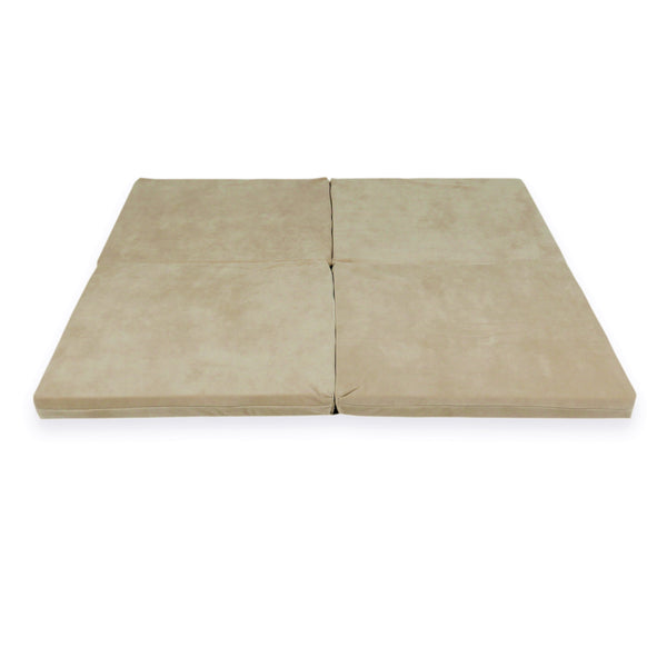 Tapis de jeu Carré en velours, 120cm - Beige