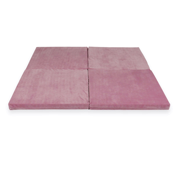 Tapis de jeu Carré en velours, 120cm - Framboise