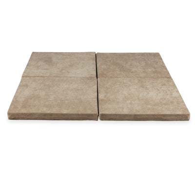 Tapis de jeu Carré en velours, 120cm - Marron glacé