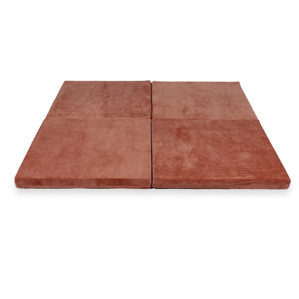 Tapis de jeu Carré en velours, 120cm - Marsala