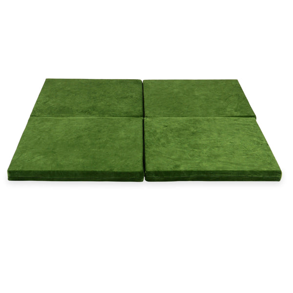 Tapis de jeu Carré en velours, 120cm - Olive