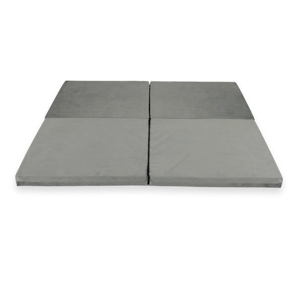 Tapis de jeu Carré en velours épais, 120cm - Gris