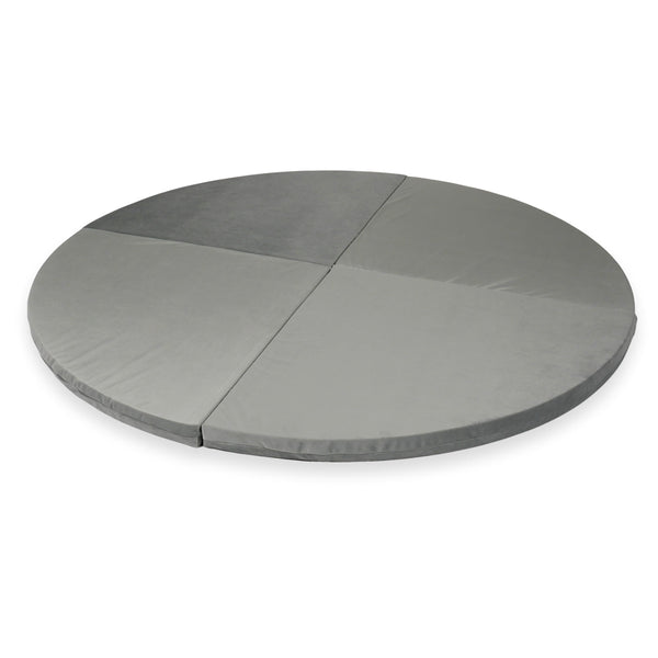 Tapis de jeu Rond en velours épais, 160cm - Gris