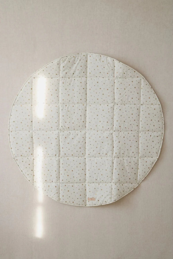 Tappeto rotondo in cotone stampato • Stelle d'oro