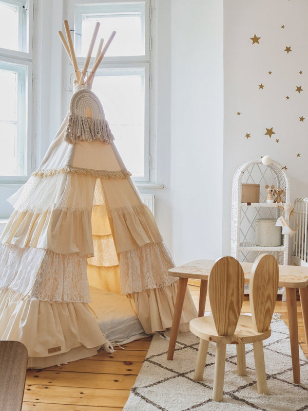 Teepee / Tipi con frange in cotone • Shabby Chic