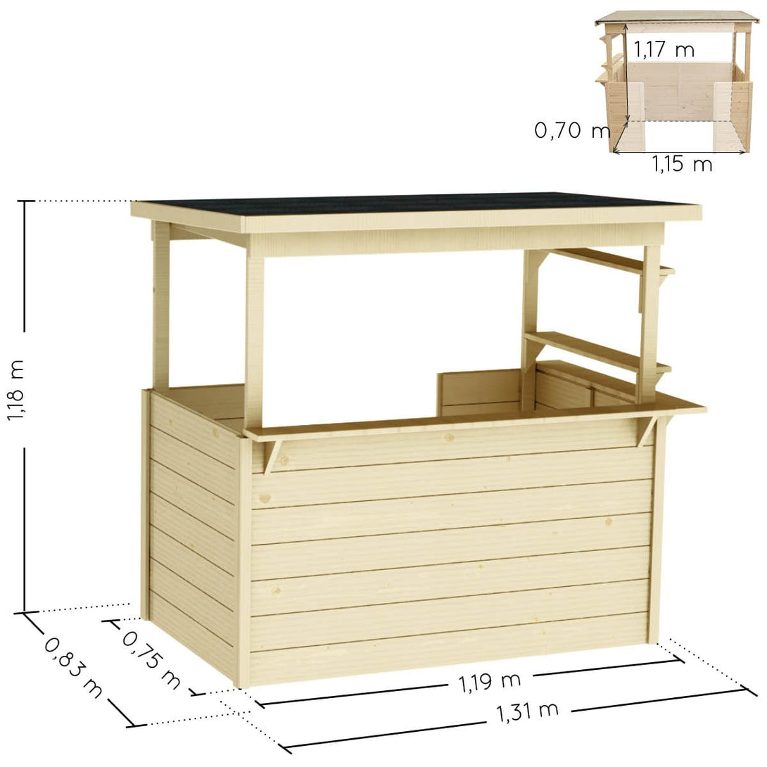 Cabane en bois, marchande pour enfants • LOOVE