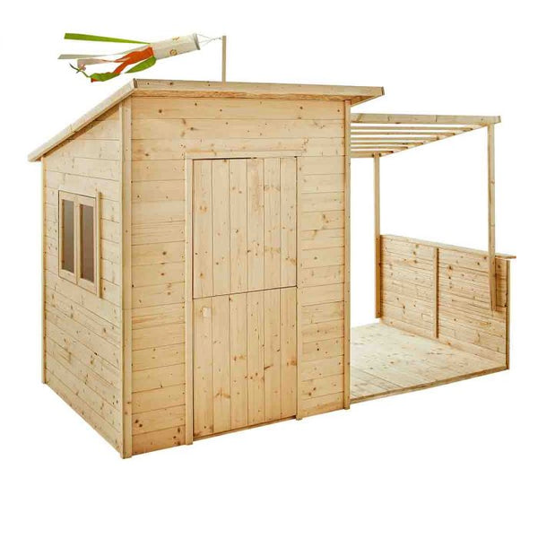 Cabane en bois, maisonnette enfants pergola • LOOVE