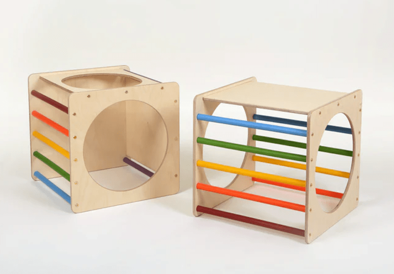 Cube de Pikler en bois, parcours de motricité • LOOVE