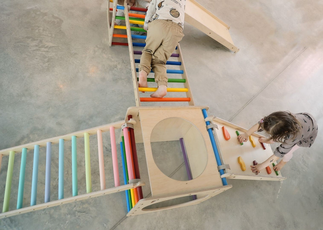 Parcours de motricité, Cubes de Pikler en bois • LOOVE