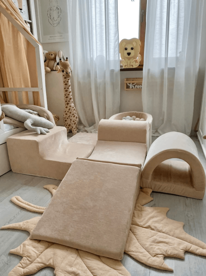 GOPLUS 5 PCS Parcours Motricité Bébé avec Housse Lavable, Amovible, Module Motricité Bébé avec Piscine à Balle, Toboggan pour Ramper en Tissu Suédé, Rembourré Éponge de Densité, Enfant 3 Ans+ (Marron GOPLUS 5 PCS Parcours Motricité Bébé avec Housse Lavable, Amovible, Module Motricité Bébé avec Piscine à Balle, Toboggan pour Ramper en Tissu Suédé, Rembourré Éponge de Densité, Enfant 3 Ans+ (Marron