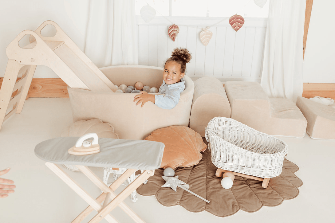 Parcours de motricité avec piscine à balles, Beige • LOOVE