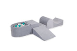 4-piece motor skills course with small velvet ball pool - Gray