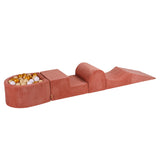 Foam playground 4 pieces with small velvet ball pool - Marsala | Balls of choice