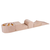 4-piece motor skills course with small velvet ball pool - Beige