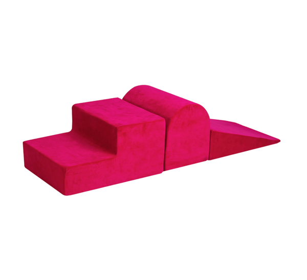 Parcours de motricité 3 pièces en velours, Fushia • LOOVE