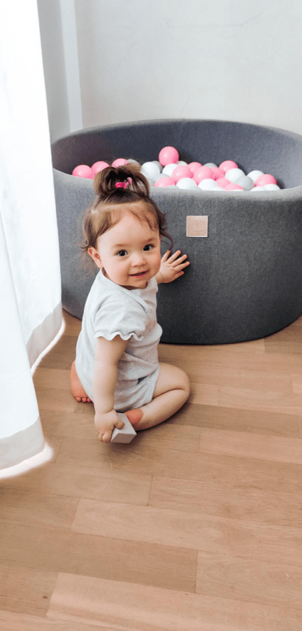 Piscine à balles en coton gris foncé pour enfants • LOOVE