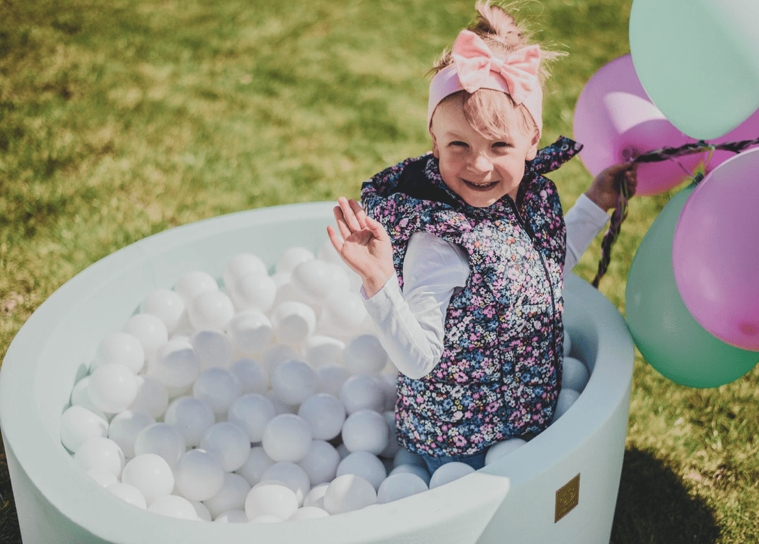 Piscine à balles ronde en coton menthe pour enfants • LOOVE