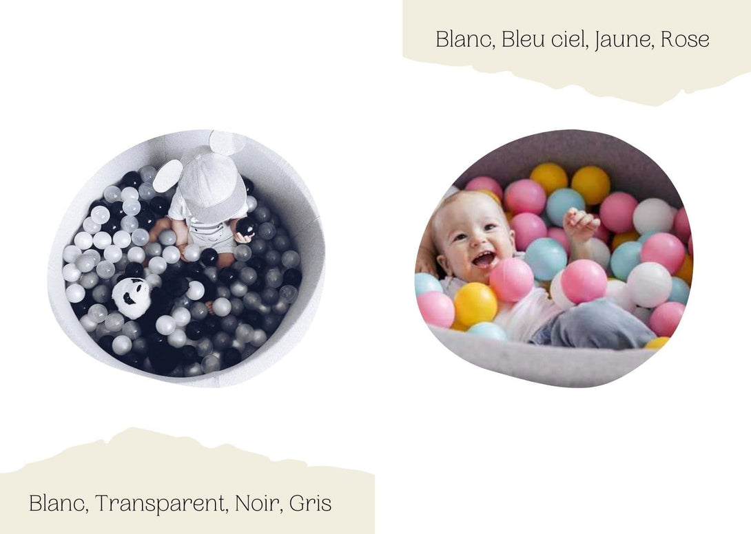 Piscine à balles ronde en velour gris pour enfants • LOOVE