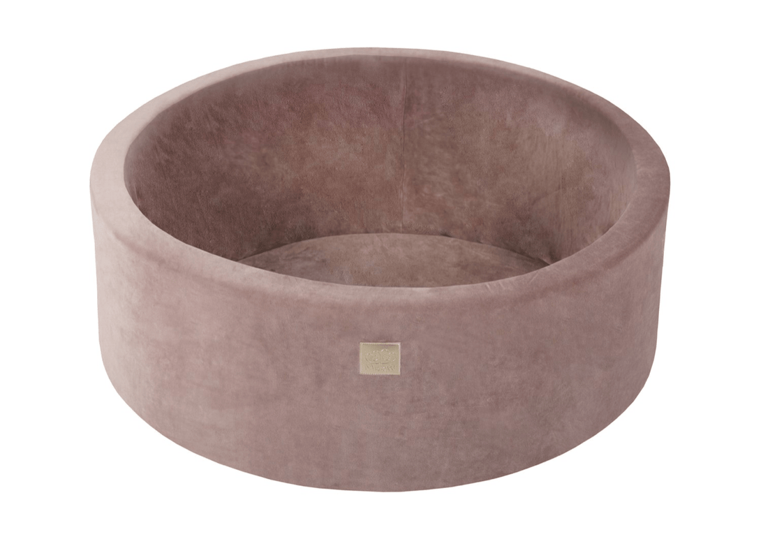 Piscine à balles ronde en velour beige pour enfants • LOOVE