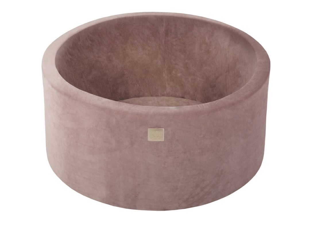 Piscine à balles ronde en velour beige pour enfants • LOOVE