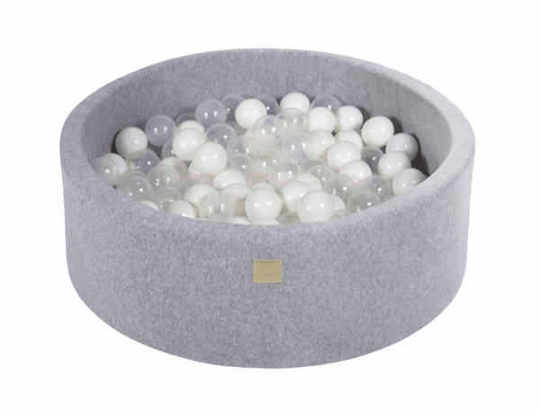 Piscine à balles ronde en velour gris pour enfants • LOOVE