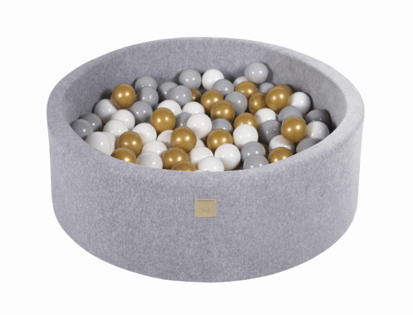 Piscine à balles ronde en velour gris pour enfants • LOOVE