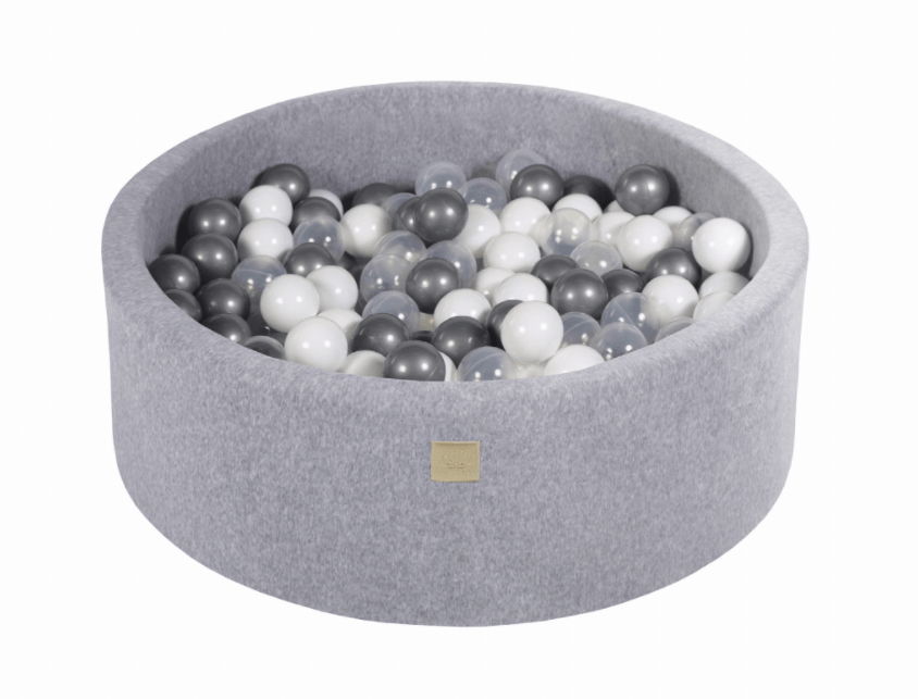 Piscine à balles ronde en velour gris pour enfants • LOOVE