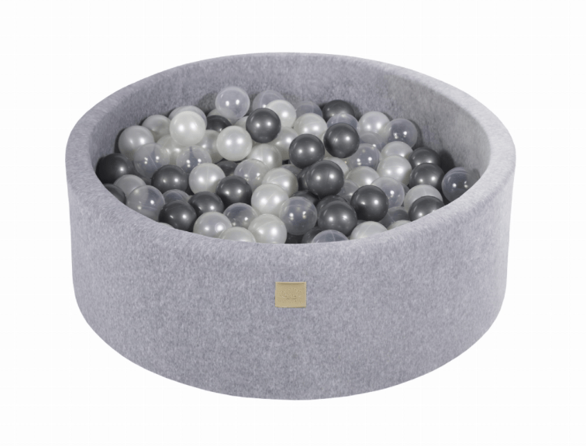 Piscine à balles ronde en velour gris pour enfants • LOOVE