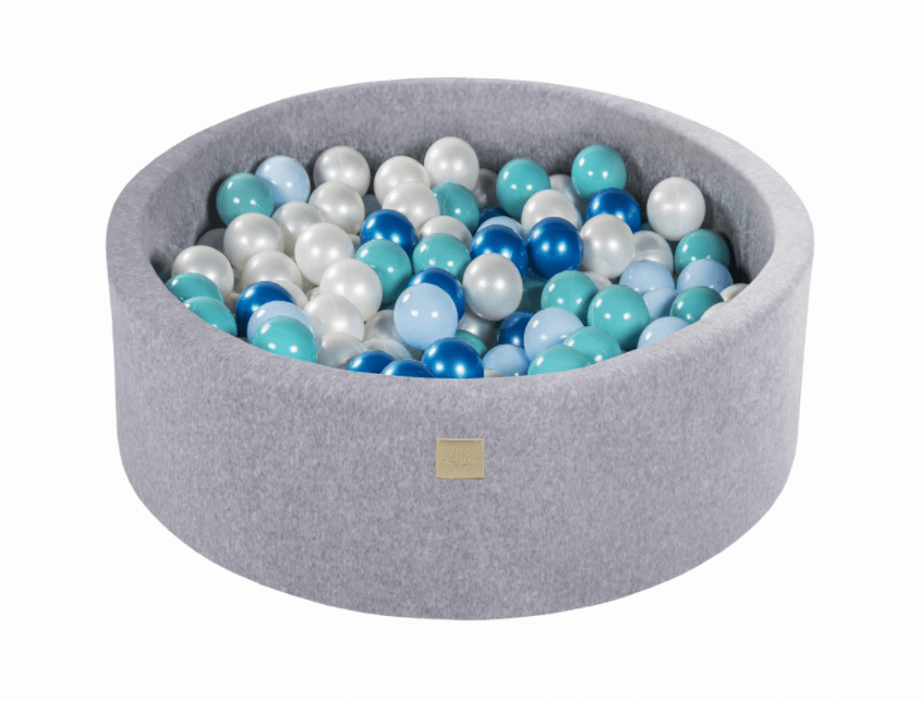 Piscine à balles ronde en velour gris pour enfants • LOOVE