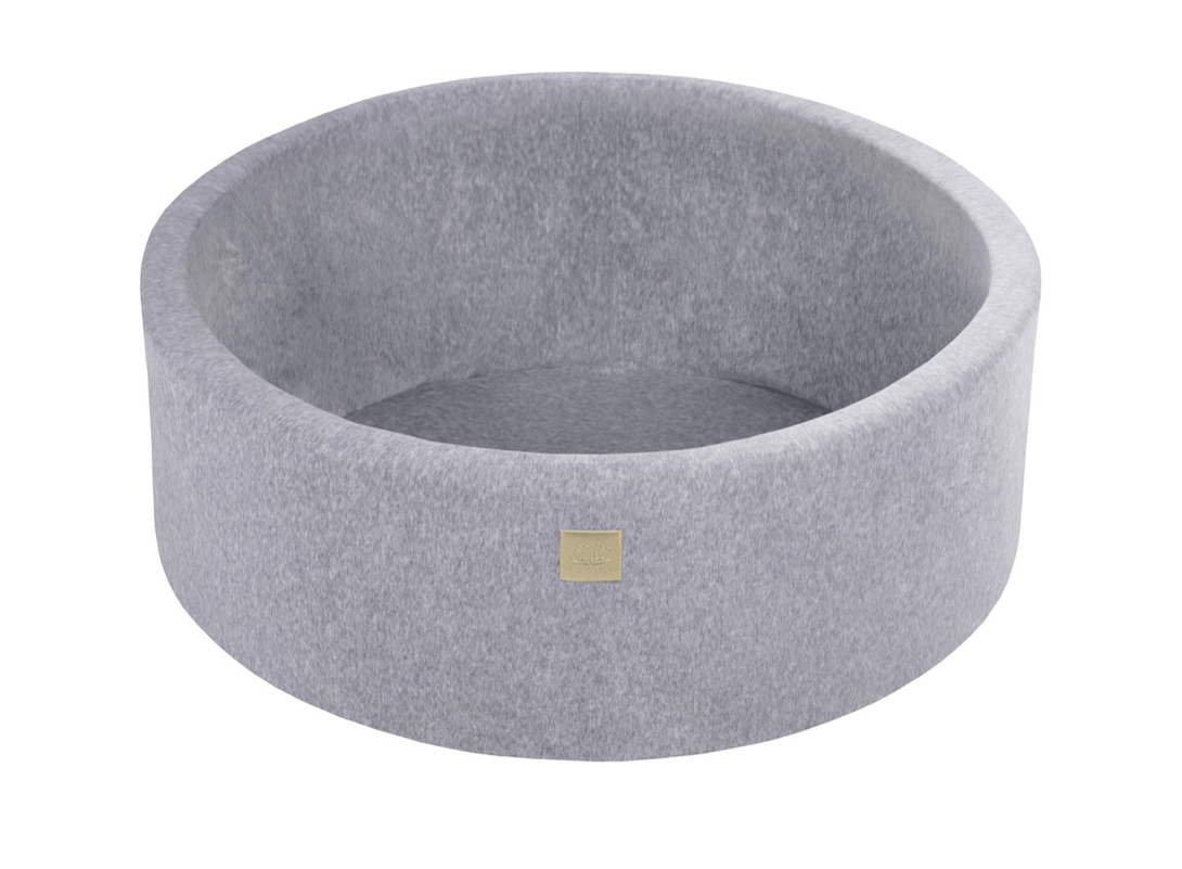 Piscine à balles ronde en velour gris pour enfants • LOOVE